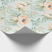 Cadeau Papier d'enveloppement floral à fleurs de la pêche (Coin)