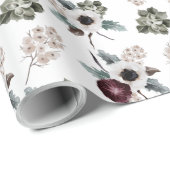 Cadeau Papier d'enveloppement floral aquarelle (Coin rond)