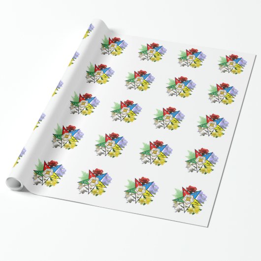 Cadeau Papier d'enveloppement floral Etoile orientale (Déroulé)