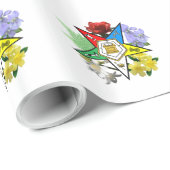 Cadeau Papier d'enveloppement floral Etoile orientale (Coin rond)