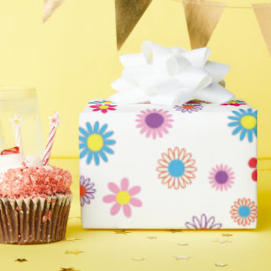 Cadeau Papier d'enveloppement floral géométrique brillant