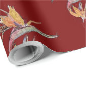 Cadeau Papier d'enveloppement floral Oiseau du Paradis (Coin rond)