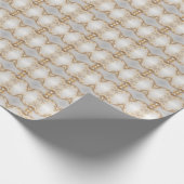 Cadeau Papier d'enveloppement Floral Or Blanc (Coin)