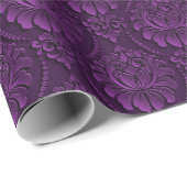 Cadeau Papier d'enveloppement floral violet luxueux (Coin rond)