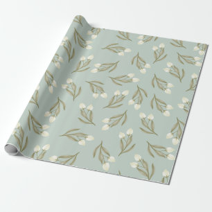 Cadeau Papier d'enveloppement Folksy vert à la menthe