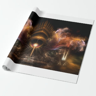 Cadeau Papier d'enveloppement Fractal Art Storm