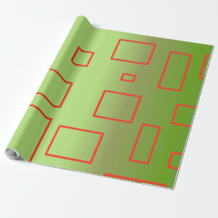 Cadeau Papier d'enveloppement géométrique vert Motif mode