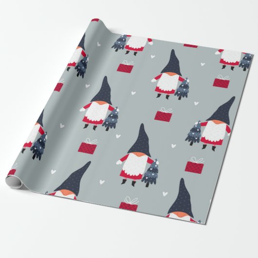 Cadeau Papier d'enveloppement Gnome de Noël mignon (Déroulé)