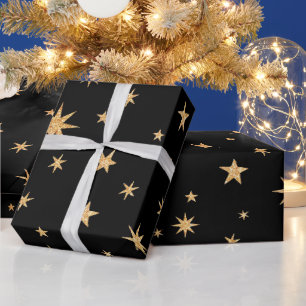 Cadeau Papier d'enveloppement Gold Stars - Arrière - plan