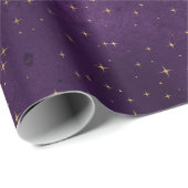 Cadeau Papier d'enveloppement gothique or violet (Coin rond)