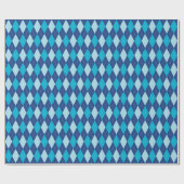Cadeau Papier d'enveloppement grand Jacquard bleu (Plat)