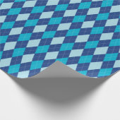 Cadeau Papier d'enveloppement grand Jacquard bleu (Coin)
