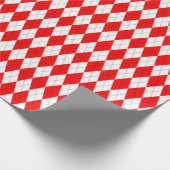 Cadeau Papier d'enveloppement grand Jacquard rouge et bla (Coin)