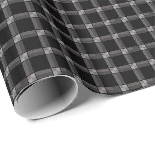 Cadeau Papier d'enveloppement gris noir (Coin rond)