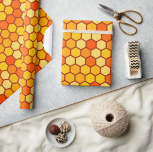 Cadeau Papier d'enveloppement Hexagon de peigne  