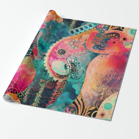 Cadeau Papier d'enveloppement Hippie Boho (Déroulé)