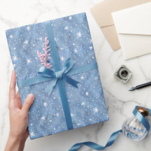 Papier d'enveloppement hivernal Starry Snowflake