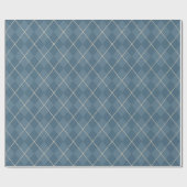 Cadeau Papier d'enveloppement Jacquard bleu (Plat)