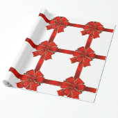 Cadeau Papier d'enveloppement Joyeuses Fêtes de Bow rouge (Déroulé)