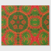 Cadeau Papier d'enveloppement Kaleidoscope orange et vert (Plat)