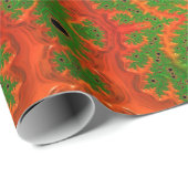 Cadeau Papier d'enveloppement Kaleidoscope orange et vert (Coin rond)