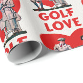 Cadeau Papier d'enveloppement Love Golf (Coin rond)