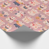 Cadeau Papier d'enveloppement Lucky Cats (Coin)