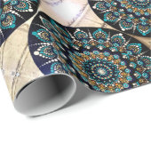 Cadeau Papier d'enveloppement Mandala de l'oeil grec (Coin rond)