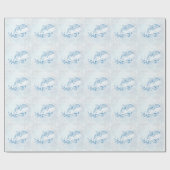 Cadeau Papier d'enveloppement Mariage Dolphin bleu (Plat)