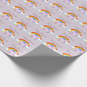 Cadeau Papier d'enveloppement mat de Baby shower Unicorne