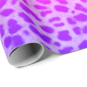 Cadeau Papier d'enveloppement mauve rose léopard (Coin rond)