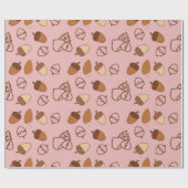 Cadeau Papier d'enveloppement mignon rose d'automne (Plat)