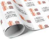 Cadeau Papier d'enveloppement moderne de Noël (Coin rond)