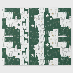 Cadeau Papier d'enveloppement moderne de rennes forestier