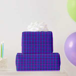 Cadeau Papier d'enveloppement moderne en treillis bleu vi