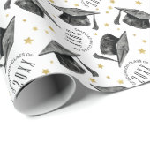 Cadeau Papier d'enveloppement moderne noir et blanc (Coin rond)