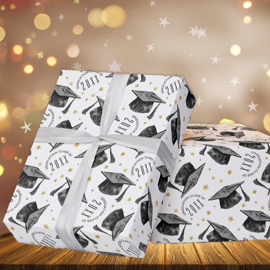 Cadeau Papier d'enveloppement moderne noir et blanc