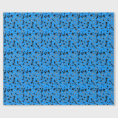 Cadeau Papier d'enveloppement moderne simple bleu Terrazz (Plat)