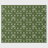 Cadeau Papier d'enveloppement monogramme de Noël simple (Plat)