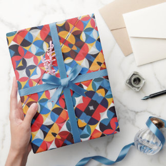 Cadeau Papier d'enveloppement Motif Abstrait Bauhaus