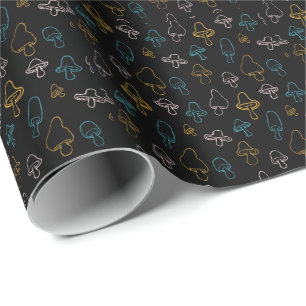 Cadeau Papier d'enveloppement Motif de champignons coloré