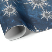 Cadeau Papier d'enveloppement motif de flocon de neige (Coin rond)