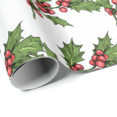 Cadeau Papier d'enveloppement Motif de Mistletoe vert de  (Coin rond)