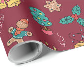 Cadeau Papier d'enveloppement Motif de Noël (Coin rond)