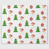 Cadeau Papier d'enveloppement Motif de Noël rétro (Plat)