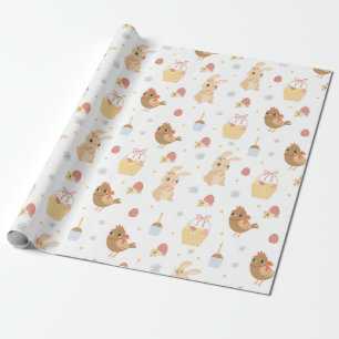 Cadeau Papier d'enveloppement Motif de Pâques mignon