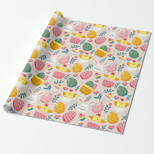 Cadeau Papier d'enveloppement Motif de Pâques mignon