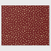 Cadeau Papier d'enveloppement Motif des Coeurs dorés fonc (Plat)