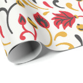 Cadeau Papier d'enveloppement Motif Festive Folk (Coin rond)