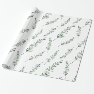 Cadeau Papier d'enveloppement Motif Rosemary d'aquarelle